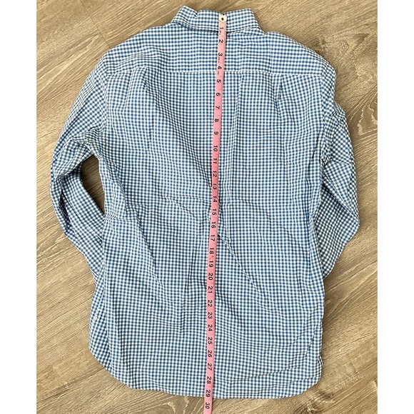 J. Crew Shirt Men's S Blue Slim Fit Checkered Gingham Long Sleeve Plaid Shirt - Picture 7 of 11